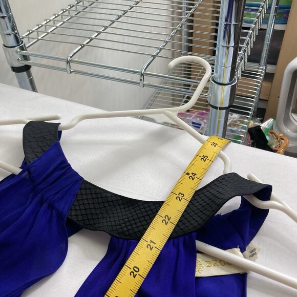 Ramy Brook Women's Blue Silk Halter Wrap Tank Top Size S Flowy Beachy Summer - Picture 3 of 10